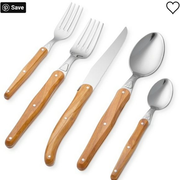 Jean Dubost Laguiole Olivewood Flatware 5 p Sets - Picture 1 of 2